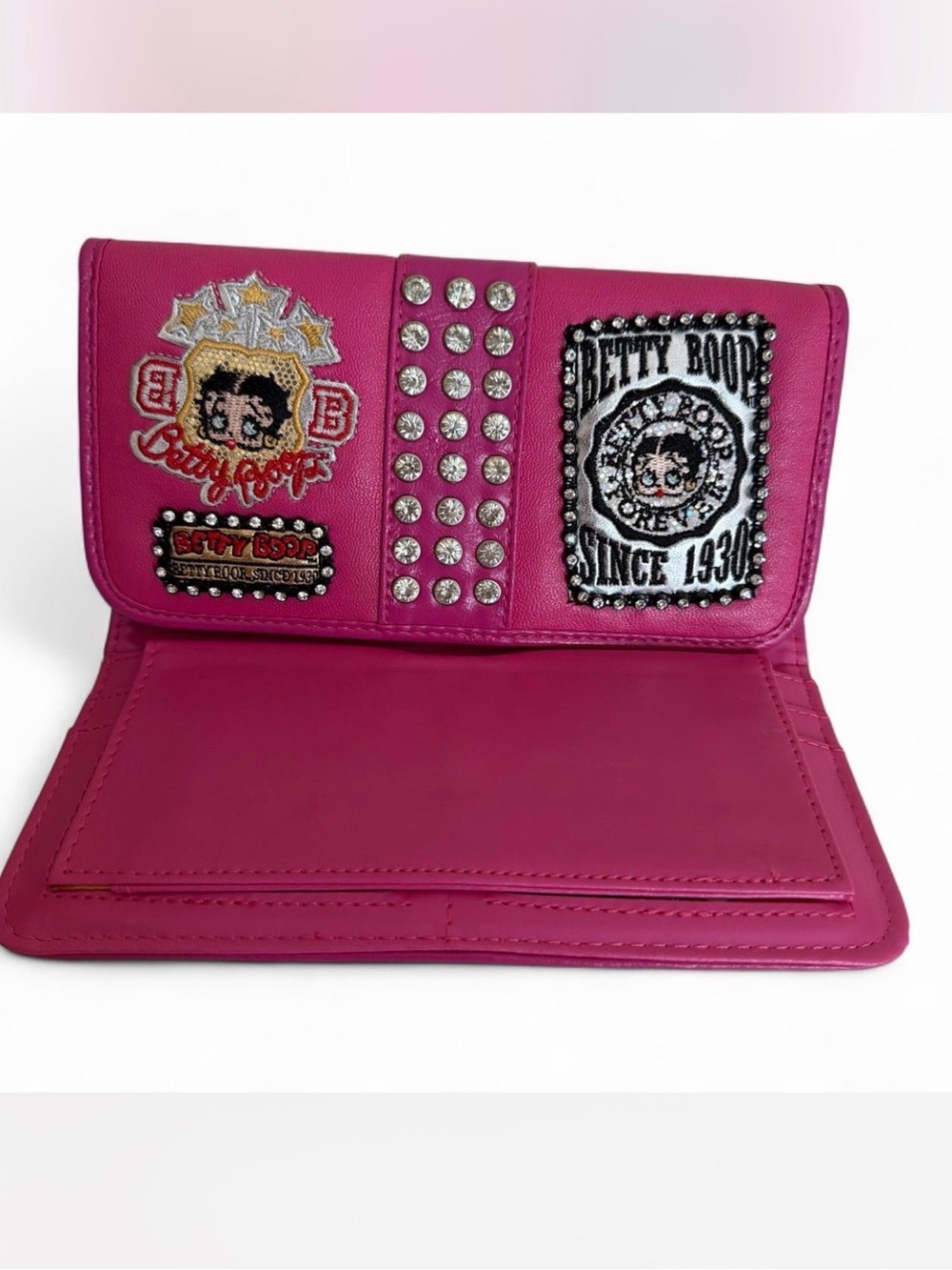 Betty Boop Hot Pink Embellished Clutch Wallet